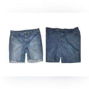 BUNDLE of 2 denim shorts size 20 Lane Bryant and Lee